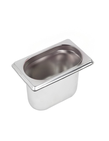 6 Pcs - Bac GN inox 1/9 H6,5cm 176x108mm H65mm