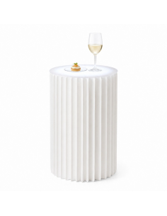 1 Pcs - Table blanche illuminé et pliable avec plateau en acrylique H1000mm 2