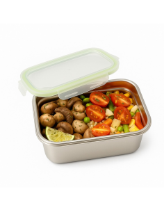 6 Pcs - Boite repas rectangulaire NoxBox en inox - 600 ml, 223 x 150 mm, H: 80 mm 2