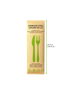 250 Pcs - Kit couverts inox 3/1 - Couteau, fourchette, serviette, H: 15 mm 2