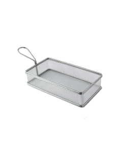 6 Pcs - Grand panier friteuse métal rectangulaire 220x120mm H50mm