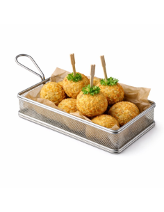 6 Pcs - Grand panier friteuse métal rectangulaire 220x120mm H50mm 2