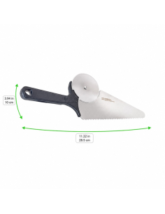 6 Pcs - Pelle coupante à servir pour pizzas et gâteaux - 285 x 100 mm, facile à manipuler 2