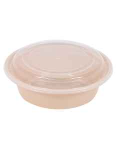50 Pcs - Bol en plastique PP beige - 980 ml, Ø 182 mm, Hauteur: 67 mm