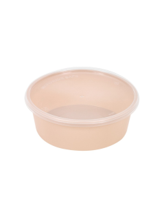 50 Pcs - Bol Reemp beige en plastique PP - 300 ml, Ø 120 mm, Hauteur: 32 mm