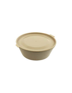 100 Pcs - Bol PP Reemp beige avec couvercle - 180 ml, Ø 102 mm, Hauteur: 36 mm