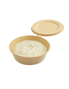 100 Pcs - Bol PP Reemp beige avec couvercle - 180 ml, Ø 102 mm, Hauteur: 36 mm 2