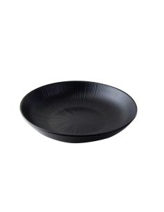 12 Pcs - Assiette creuse noire Black Phoenix - 950 ml, Hauteur: 46 mm, Réutilisable