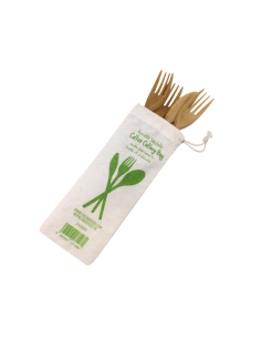 100 Pcs - Sacs en tissu 100% coton - 220 mm x 80 mm pour couverts