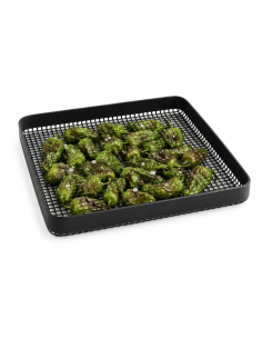 2 Pcs - Tapis grillagé en silicone avec bordure pour BBQ  279x279mm H13mm 2