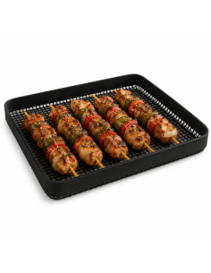 5 Pcs - Tapis grillagé en silicone avec bordure pour BBQ 305x305mm 2