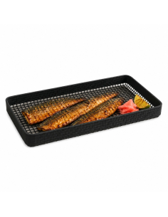 2 Pcs - Tapis grillagé en silicone avec bordure pour BBQ 279x140mm H13mm 2