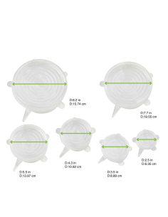 10 Pcs - Couvercles réutilisables en silicone - Ø205 mm, 195x195 mm, H30 mm 2
