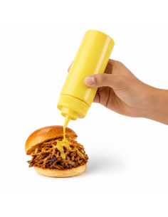 6Pcs - Squeezer souple jaune 1 embout, plastique BPA free  H185mm 230ml 2