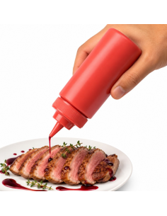 6Pcs - Squeezer souple rouge 1 embout, plastique BPA free  H185mm 230ml 2