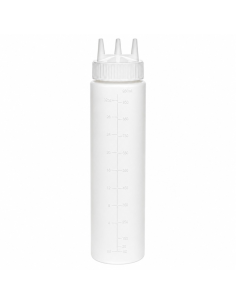 6 Pcs - Squeezer souple transparent 3 embouts,  plastique BPA free  H295mm 920ml