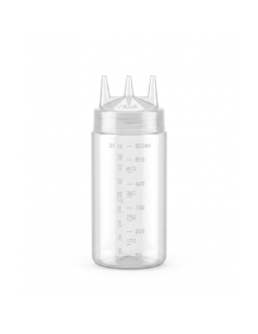 6 Pcs - Squeezer souple transparent 3 embouts, plastique BPA free  H185mm 230ml