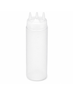 6 Pcs - Squeezer souple transparent 3 embouts, plastique BPA free  H195mm 350ml
