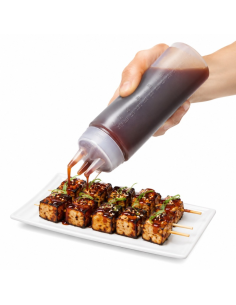 6 Pcs - Squeezer souple transparent 3 embouts, plastique BPA free  H195mm 350ml 2