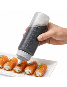 6Pcs - Squeezer souple transparent 1 embout, plastique BPA free  H195mm 350ml 2