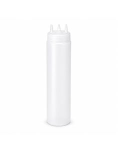 6Pcs - Squeezer souple transparent 3 embouts, plastique BPA free  H260mm 630ml