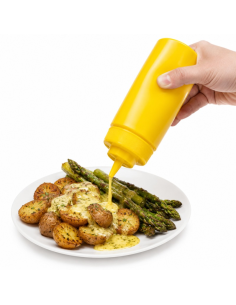 6Pcs - Squeezer souple jaune 1 embout, plastique BPA free  H260mm 630ml 2