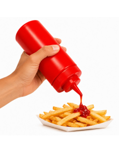 6Pcs - Squeezer souple rouge 1 embout, plastique BPA free  H260mm 630ml 2