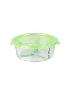 18 Pcs - Bol CookShow en verre compartimenté - Ø172 mm, Hauteur: 66 mm, Couvercle PP