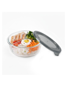 18 Pcs - Bol CookShow en verre compartimenté - Ø172 mm, Hauteur: 66 mm, Couvercle PP 2
