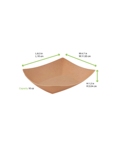 10 Pcs - Barquette Bateau kraft réutilisable - 160x120 mm, Hauteur: 30 mm 2