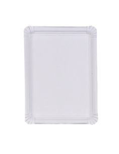 6 Pcs - Assiette carton blanc rectangulaire - idéal pour services HORECA