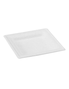 24 Pcs - Assiette pulpe carrée blanche - 16 x 16 cm x 1,5 cm