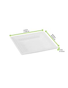 10 Pcs - Assiette pulpe carrée blanche - 16 x 16 cm, Éco-responsable, Pratique 2