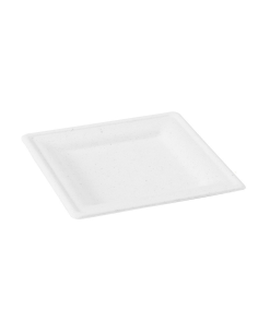 24 Pcs - Assiette pulpe carrée blanche - 20 x 20 cm x 1,2 cm