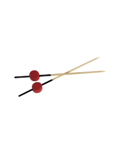 25 Pcs - Pique Bambou noir "Atami" - 9 cm, Décor: rouge