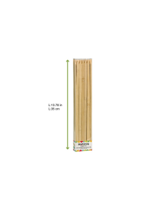 50 Pcs - Pics en bambou plats pour BBQ - 0,9 cm x 35 cm, parfaits pour grillades 2