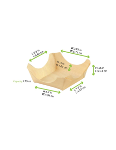 12 Pcs - Mini assiette en bois carrée - 6 x 6 cm, Hauteur: 2,5 cm 2