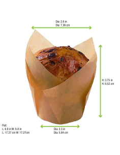 12 Pcs - Caissette de cuisson papier "Krafty" - Diam: 6 cm, Hauteur: 10 cm 2