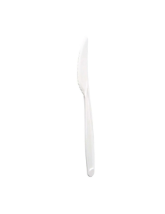 24 Pcs - Couteau PLA blanc - 18 cm, Écologique et durable