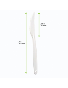 24 Pcs - Couteau PLA blanc - 18 cm, Écologique et durable 2