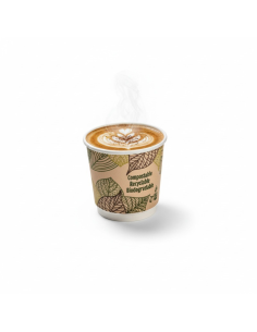 6 Pcs - Gobelet carton laminé PLA double paroi - 230 ml, Diam: 8 cm, Hauteur: 9,3 cm 2