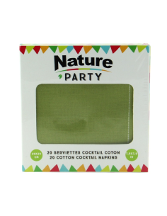 20 Pcs - Serviette coton vert pour cocktail - Douce