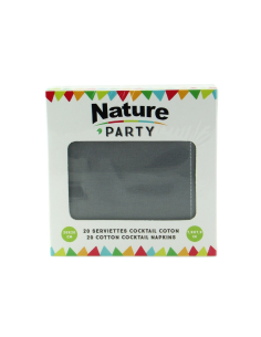 20 Pcs - Serviette en coton gris pour cocktail - 200 x 195 mm, élégance et douceur