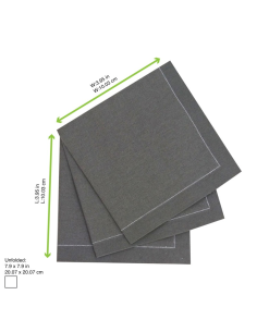 20 Pcs - Serviette en coton gris pour cocktail - 200 x 195 mm, élégance et douceur 2