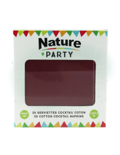 20 Pcs - Serviette coton rouge pour cocktail - 200 x 195 mm, élégante et pratique