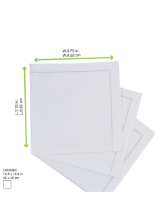 10 Pcs - Serviette coton blanc - 400 x 390 mm 2