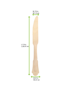 72 Pcs - Couteau en bois "Baroc Timber" - 20,5 cm, Eco-responsable 2