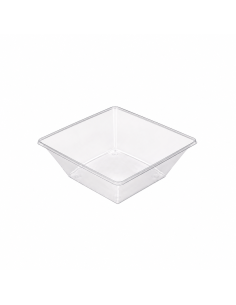 100 Pcs - Saladier PET carré transparent - 1000 ml, 19,5...