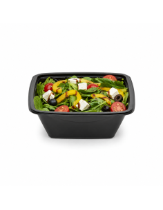 100 Pcs - Saladier PET carré noir - 750 ml, 16 cm x 16... 2