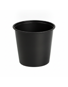 100 Pcs - Pot plastique PP noir rond - 150 ml, Diam: 7...